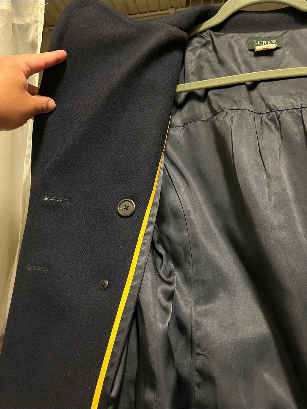 J Crew Women's Size 6 Navy Wool Pea Coat - Picture 12 of 16